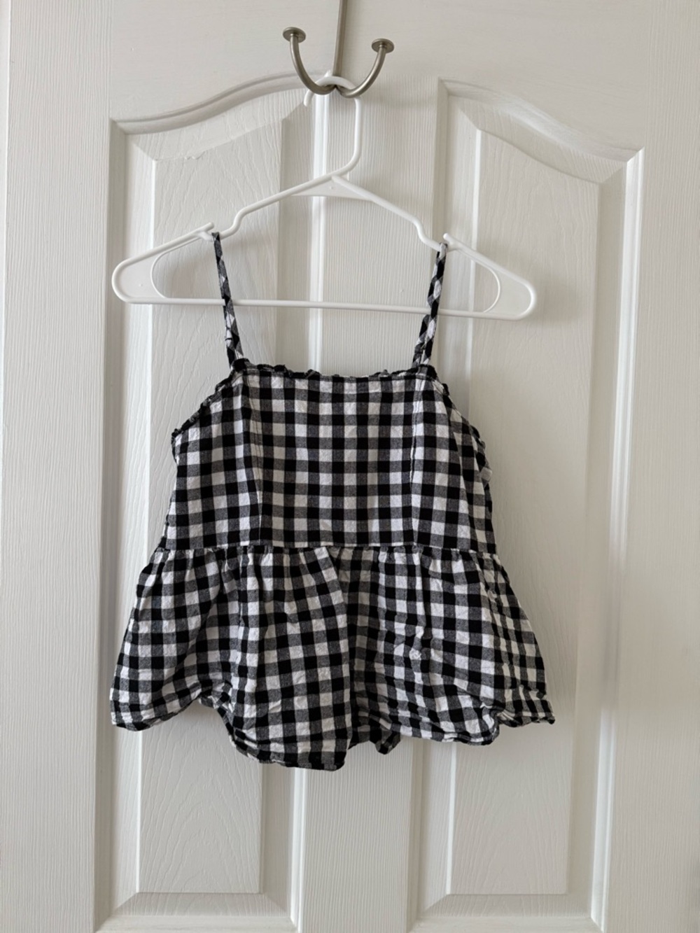 love on a hanger Black & White Gingham Peplum Cami